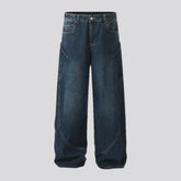 90s style sanded dark men's jeans