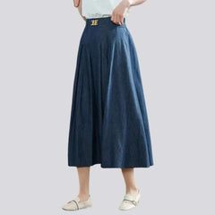 Long classic denim skirt for ladies