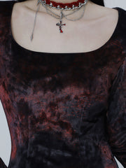 Red Velvet Fishtail Dress