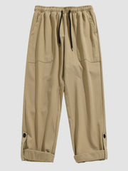 Retro Japanese Straight-Leg Sweatpants