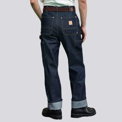 Heavyweight men's mid-waist jeans