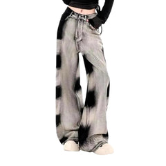 Boho style wide-legged women's jeans