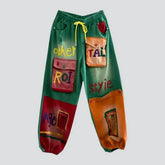 Baggy embroidered denim pants for women