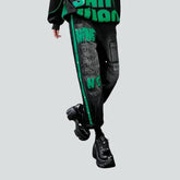 Baggy high-waist denim pants for ladies