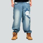 Baggy light-wash jeans for men
