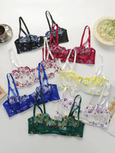 Beautiful flower embroidered bra