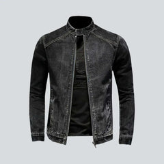 Biker black jeans jacket for men