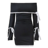 Vintage Maid Off-Shoulder Dress