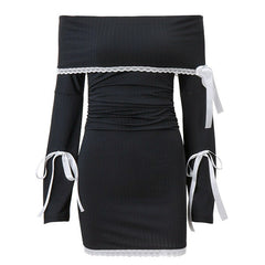 Vintage Maid Off-Shoulder Dress