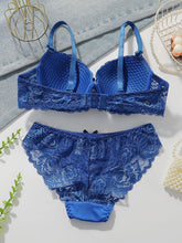 Blue Lace Push Up Bra