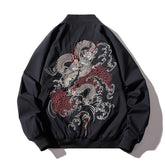 Dragon Embroidered Pilot Bomber Jacket