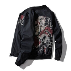 Dragon Embroidered Pilot Bomber Jacket