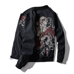 Dragon Embroidered Pilot Bomber Jacket