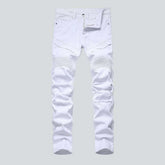 Casual men's moto denim pants