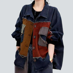 Chore distressed jean jacket for women