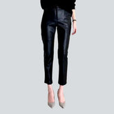 Cigarette wax women's denim pants
