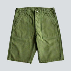 Color denim shorts for men