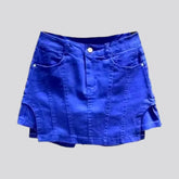 Color jeans skort for women