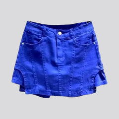 Color jeans skort for women