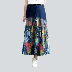 Dark wash y2k jean skirt for ladies
