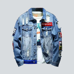 Distressed oversized jeans jacket