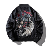 Embroidered Azure Dragon VS White Tiger Bomber Jacket