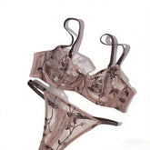 European Style Lace Sheer Embroidery Underwire Bra