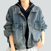 Fashion oversized jean jacket for women