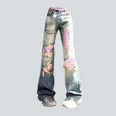 Flared y2k jeans for ladies