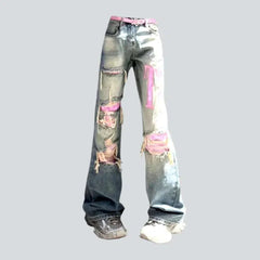 Flared y2k jeans for ladies