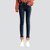 Fleece street jeans for women