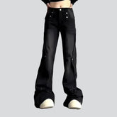 Floor-length mid-waist jeans for ladies