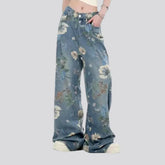 Floor-length y2k jeans for ladies