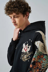 Embroidered White Fox Hoodie