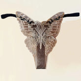 Gold Thread Embroidered Transparent Mesh Thong