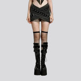 Grey gothic jean skirt for ladies