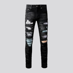 Grunge black jeans for men