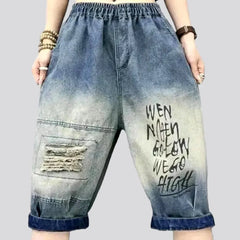 Grunge jeans shorts for women
