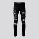 Grunge men's black jeans