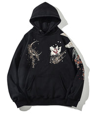 Embroidered White Fox Hoodie