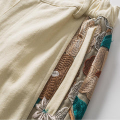 Embroidered Floral Patchwork Shorts