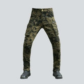 High-quality camouflage biker jeans