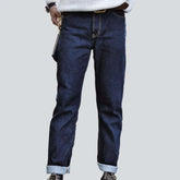High-quality dark blue jeans