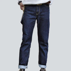 High-quality dark blue jeans