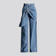 High-waist layered jeans for women