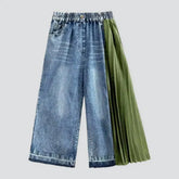 High-waist pleated jeans for ladies