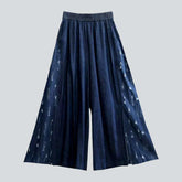 High-waist ripped denim pants for women