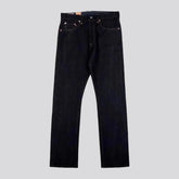 High-waist straight men's self-edge jeans