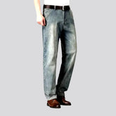 High-waist thin jeans for men
