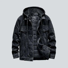 Hooded street jean jacket for men